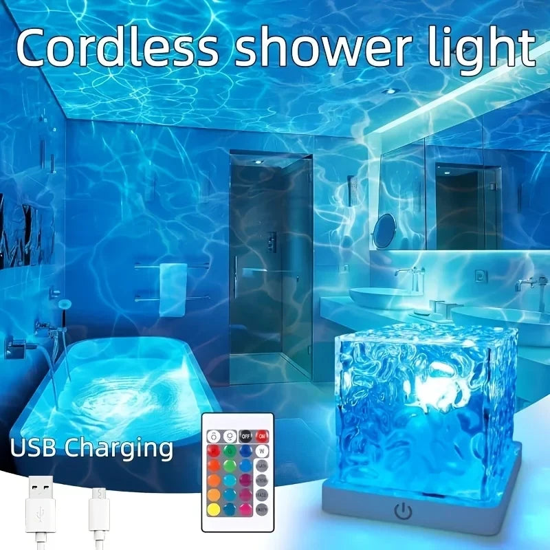 Rechargeable Color Wave Shower Lamp