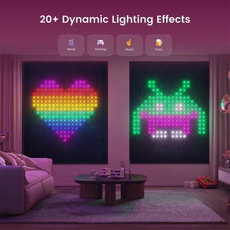 App-Controlled RGB Curtain Lights